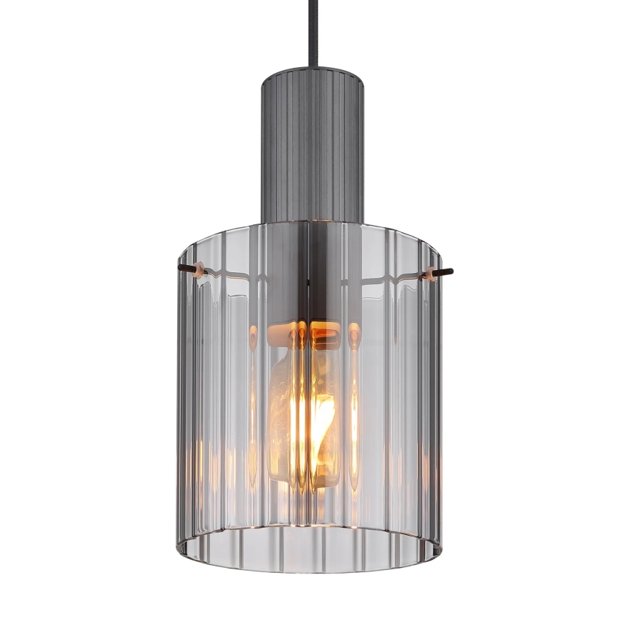 Globo - Lampadario a sospensione con filo 1xE27/40W/230V diametro 18 cm grigio