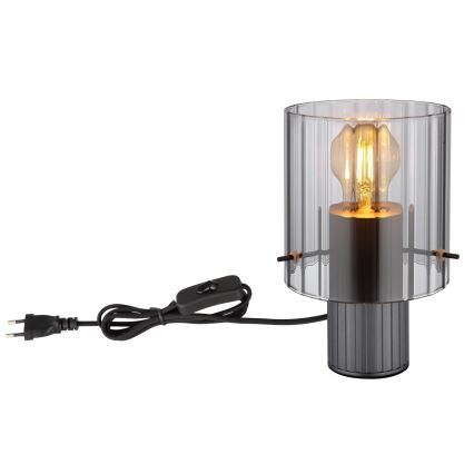 Globo - Lampada da tavolo 1xE27/40W/230V diametro 14 cm grigio