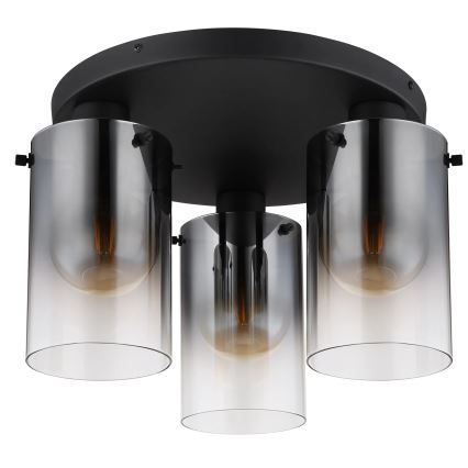 Globo - Lampadario a plafone 3xE27/40W/230V diametro 40,5 cm nero