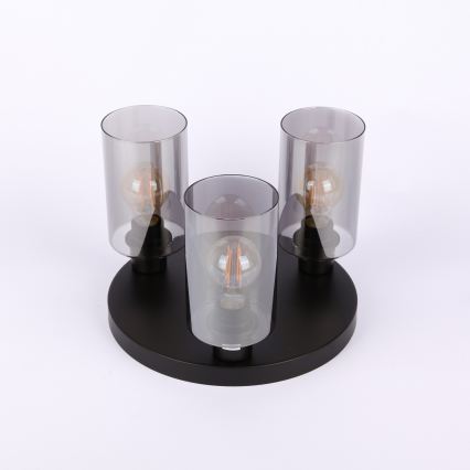 Globo - Lampadario a plafone 3xE27/40W/230V diametro 40,5 cm nero