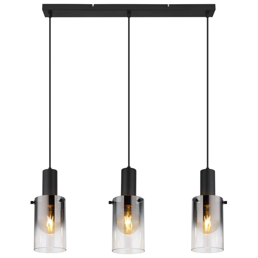 Globo - Lampadario a sospensione con filo 3xE27/40W/230V nero