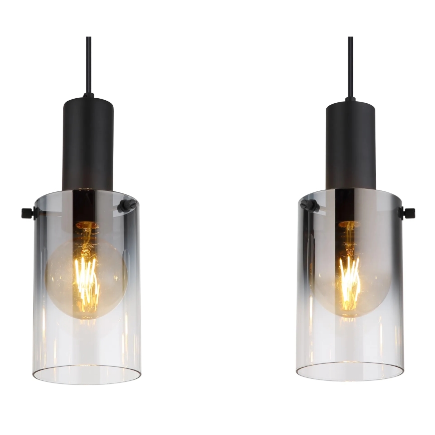 Globo - Lampadario a sospensione con filo 3xE27/40W/230V nero