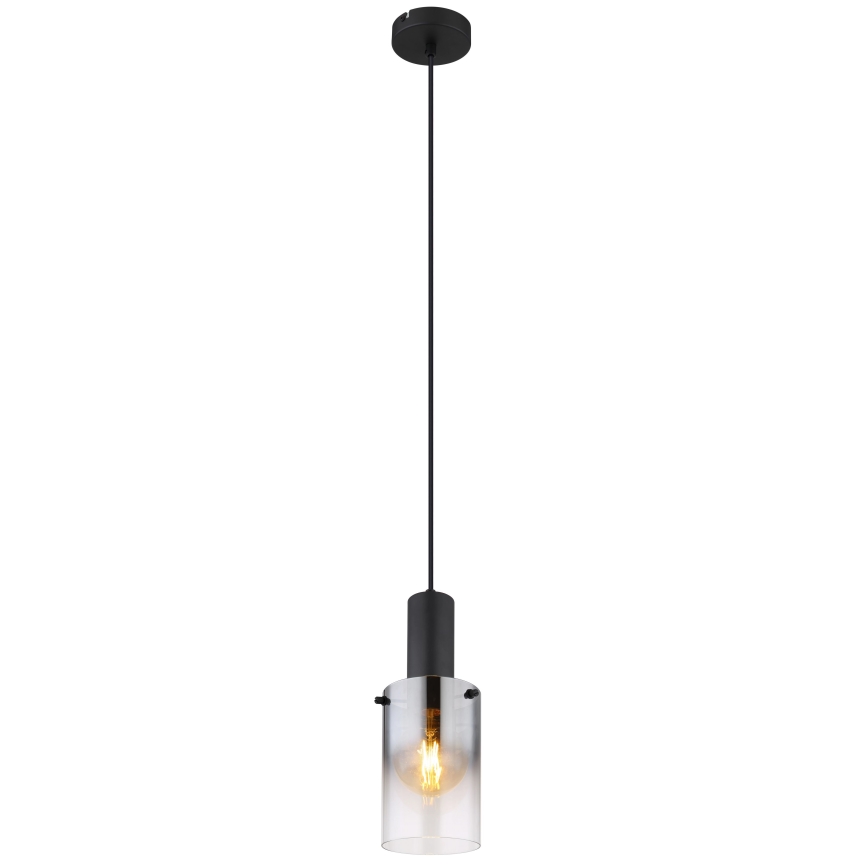 Globo - Lampadario a sospensione con filo 1xE27/40W/230V diametro 12,5 cm nero