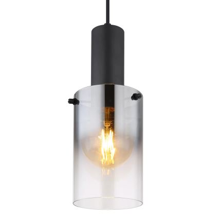 Globo - Lampadario a sospensione con filo 1xE27/40W/230V diametro 12,5 cm nero