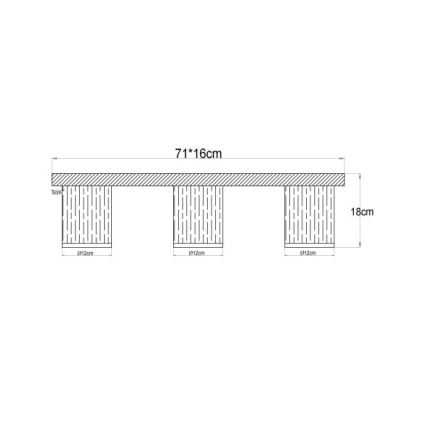Globo - Plafoniera 3xE27/40W/230V 16x71 cm