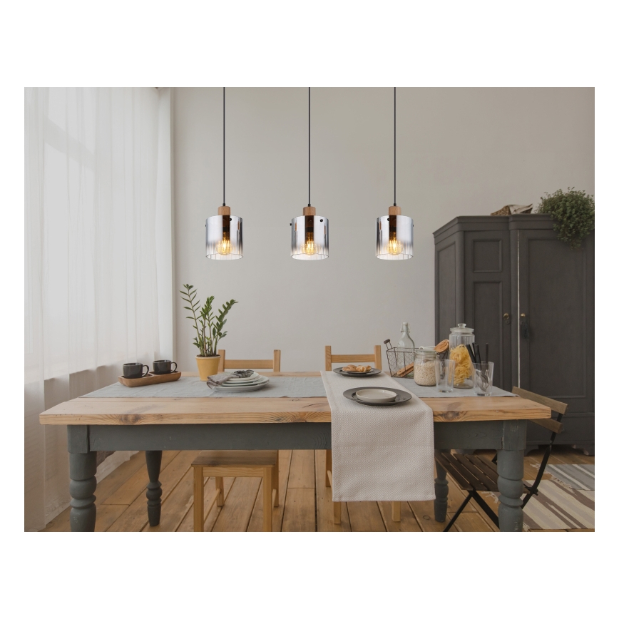 Globo - Lampadario a sospensione con cavo 3xE27/60W/230V