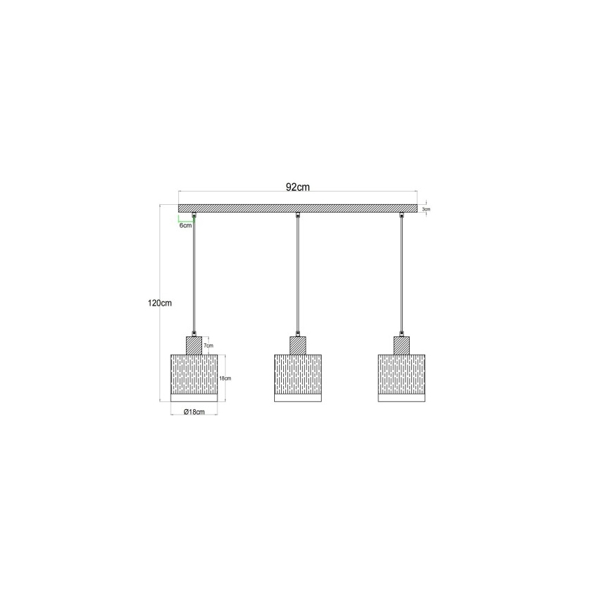 Globo - Lampadario a sospensione con cavo 3xE27/60W/230V