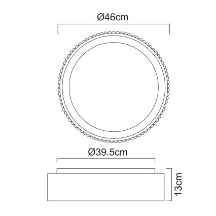 Globo - Plafoniera LED/45W/230V 2700/4000/6000K Ø 46 cm nero
