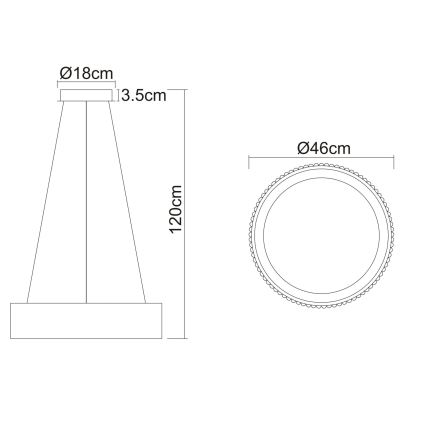 Globo - Lampadario sospeso a cavo LED 45W 230V 2700/4000/6000K Ø 46 cm bianco