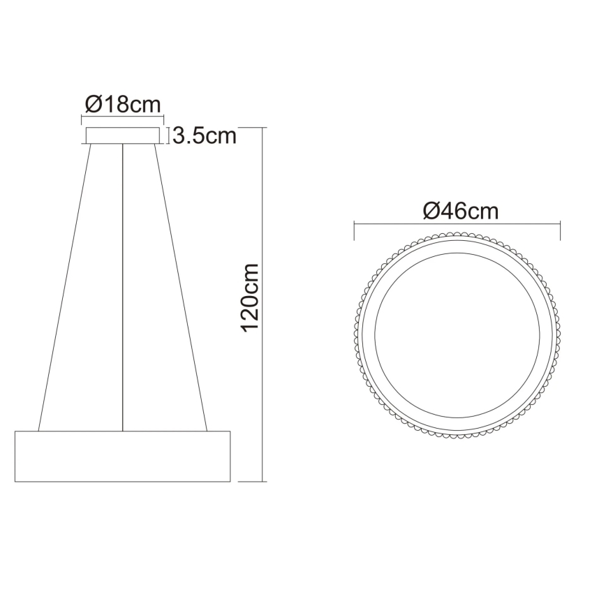 Globo - Lampadario sospeso a cavo LED 45W 230V 2700/4000/6000K Ø 46 cm bianco