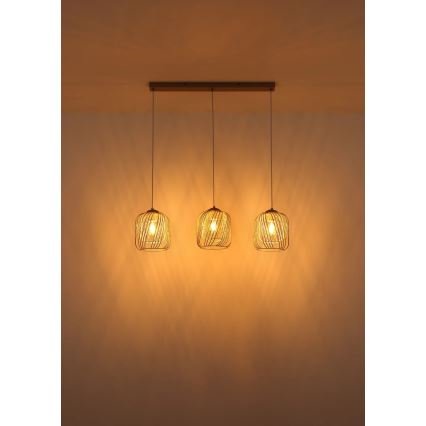 Globo - Lampada a sospensione con cavo 3xE27/40W/230V beige/bianco