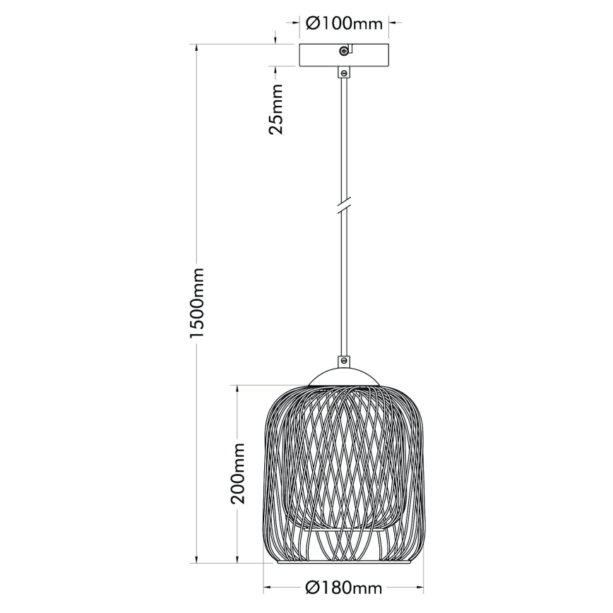 Globo - Lampadario sospeso con cavo 1xE27/40W/230V diam. 18 cm