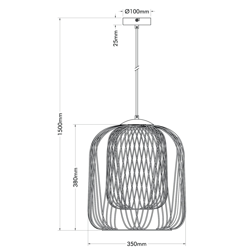 Globo - Lampadario a sospensione su cavo 1xE27/40W/230V Ø 35 cm beige/bianco