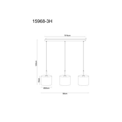 Globo - Lampadario a cavo 3xE27/40W/230V