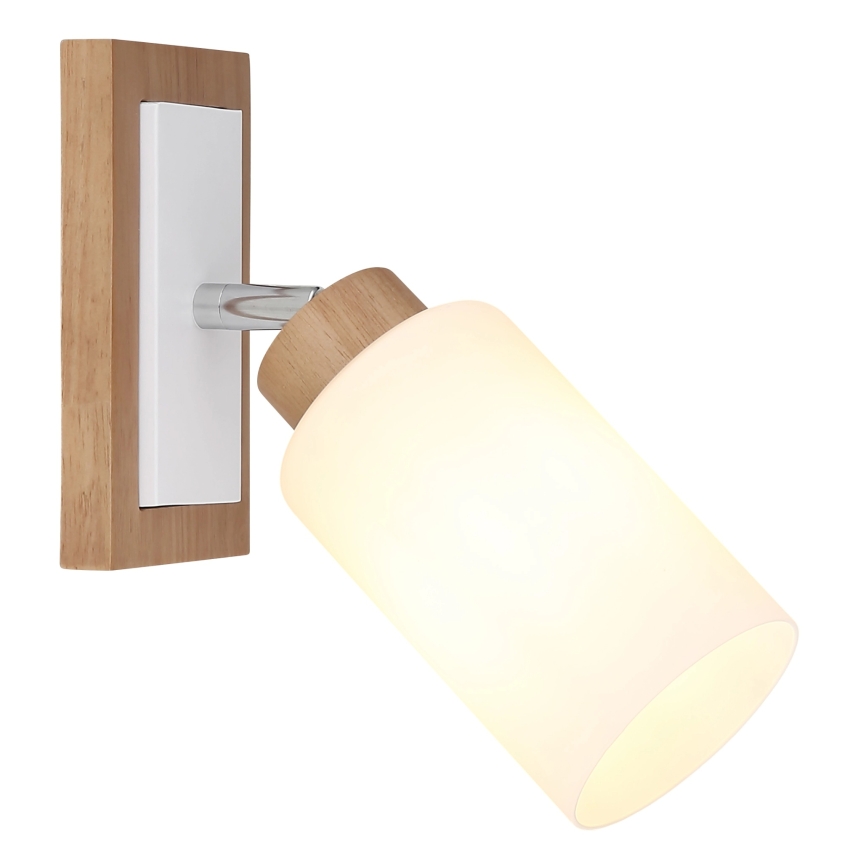 Globo - Faretto da parete 1xE27/60W/230V rovere/bianco
