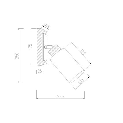 Globo - Faretto da parete 1xE27/60W/230V rovere/bianco