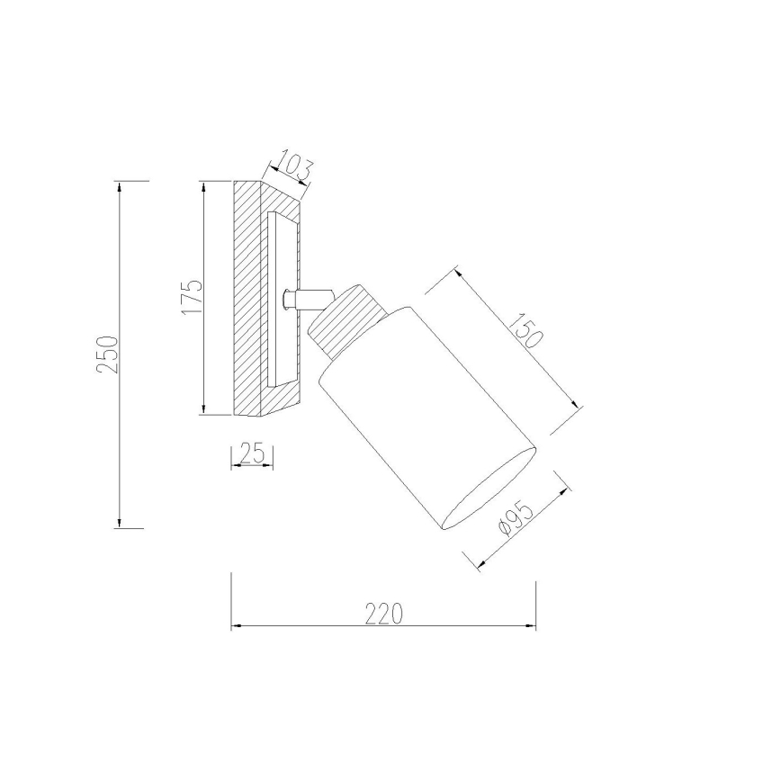 Globo - Faretto da parete 1xE27/60W/230V rovere/bianco