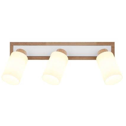 Globo - Faretto 3xE27/60W/230V rovere/bianco