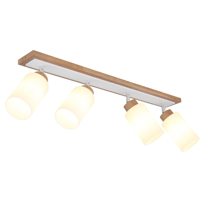 Globo - Plafoniera con 4 faretti 4xE27/60W/230V, rovere/bianco