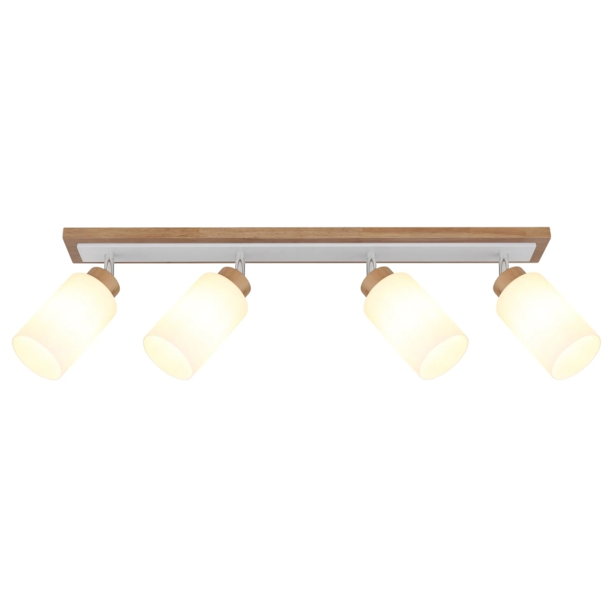 Globo - Plafoniera con 4 faretti 4xE27/60W/230V, rovere/bianco