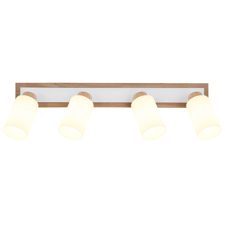 Globo - Plafoniera con 4 faretti 4xE27/60W/230V, rovere/bianco