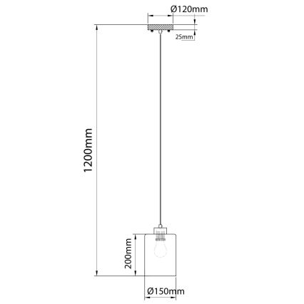 Globo - Lampadario a cavo 1xE27/60W/230V rovere/bianco