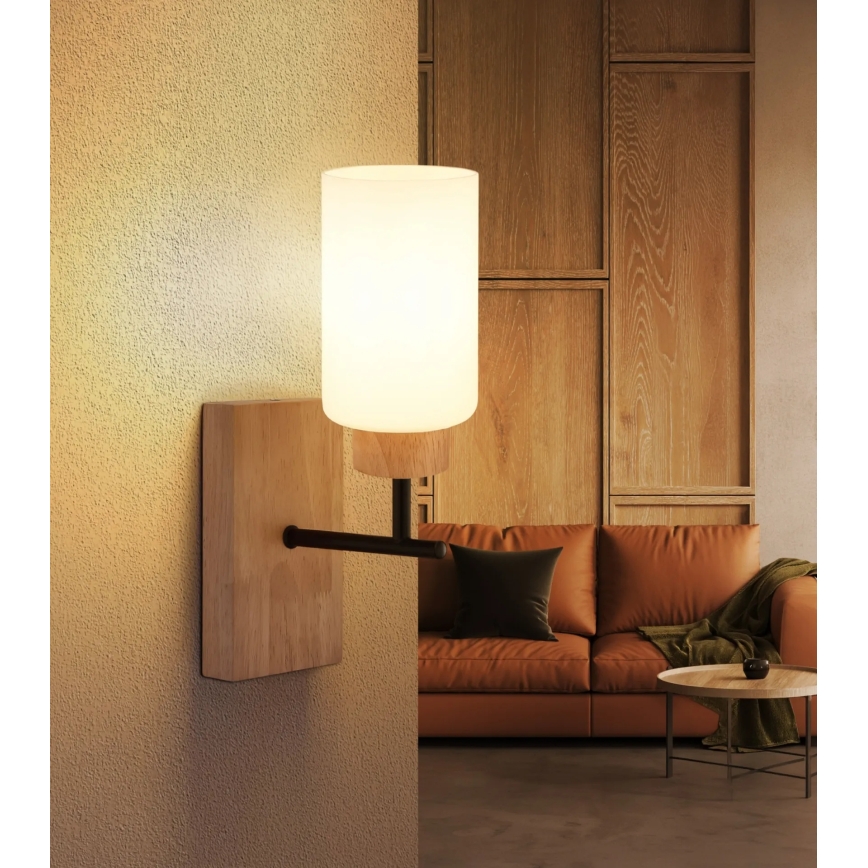 Globo - Lampada da parete 1xE27/60W/230V rovere/bianco