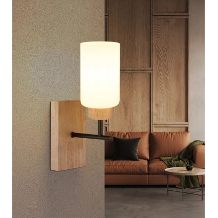 Globo - Lampada da parete 1xE27/60W/230V rovere/bianco