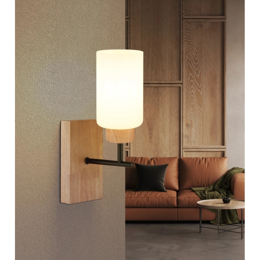 Globo - Lampada da parete 1xE27/60W/230V rovere/bianco