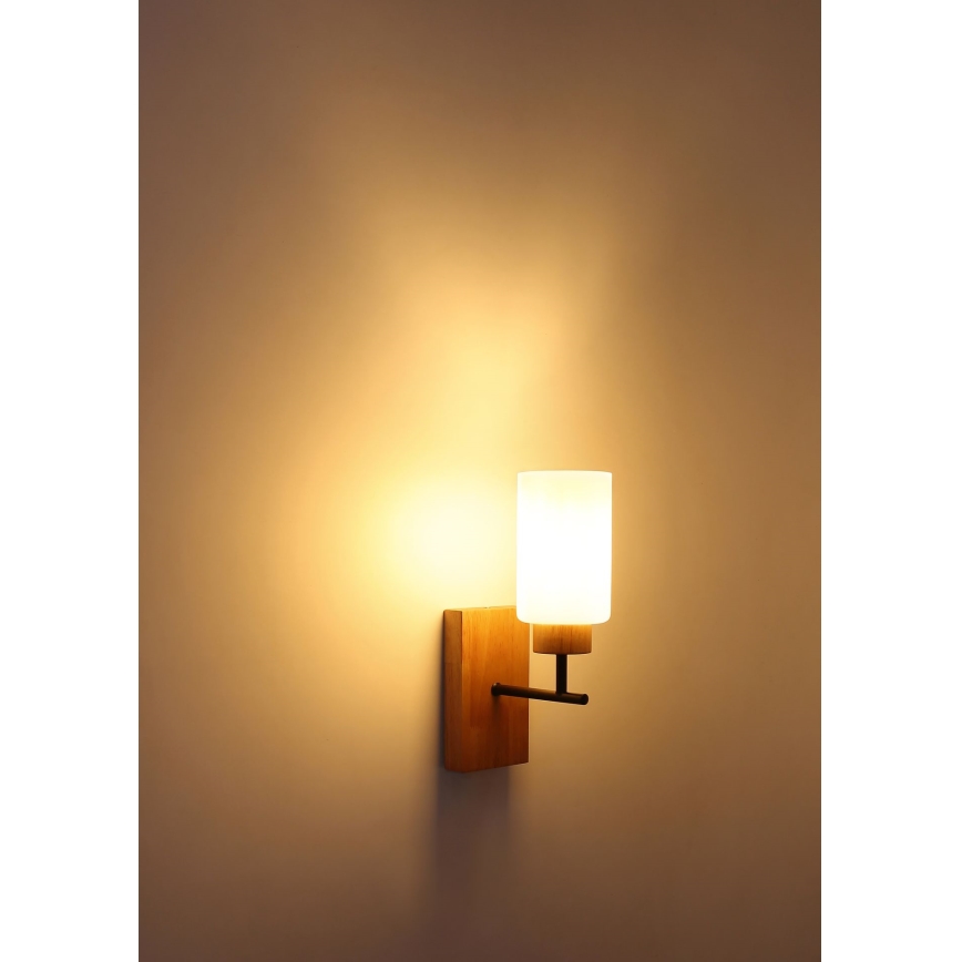 Globo - Lampada da parete 1xE27/60W/230V rovere/bianco