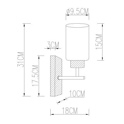 Globo - Lampada da parete 1xE27/60W/230V rovere/bianco