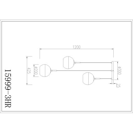 Globo - Lampadario a sospensione con cavo 3xE27/60W/230V