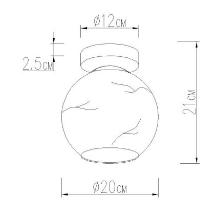 Globo - Plafoniera 1xE27/60W/230V Ø 20 cm