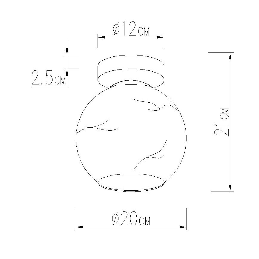 Globo - Plafoniera 1xE27/60W/230V Ø 20 cm