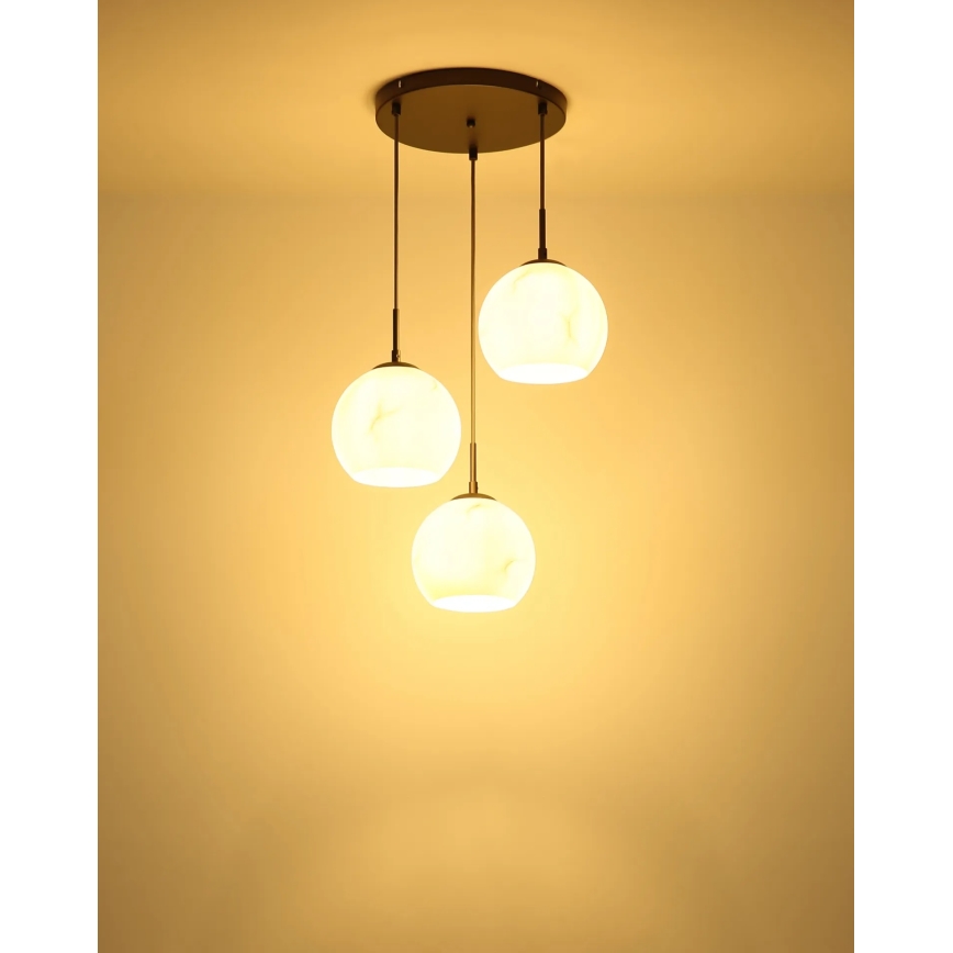 Globo - Lampadario a sospensione con cavo 3xE27/60W/230V diam. 42,5 cm