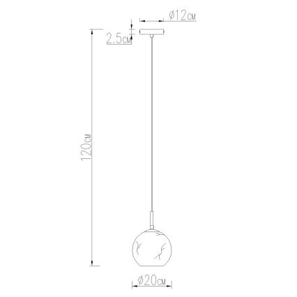 Globo - Lampada a sospensione con cavo 1xE27/60W/230V Ø 20 cm
