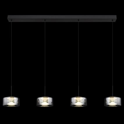 Globo - Lampadario LED a sospensione con cavo LED/24W/230V nero/fumé