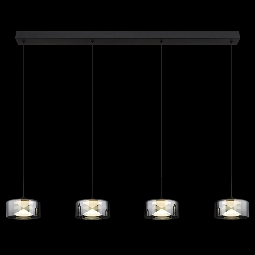 Globo - Lampadario LED a sospensione con cavo LED/24W/230V nero/fumé