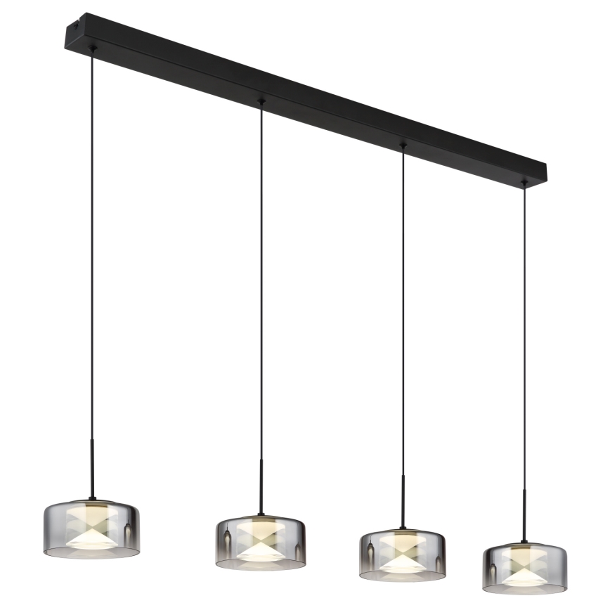 Globo - Lampadario LED a sospensione con cavo LED/24W/230V nero/fumé