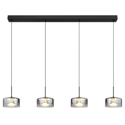 Globo - Lampadario LED a sospensione con cavo LED/24W/230V nero/fumé