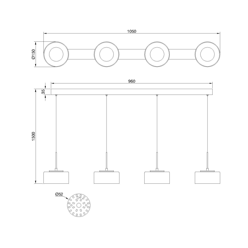 Globo - Lampadario LED a sospensione con cavo LED/24W/230V nero/fumé