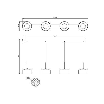 Globo - Lampada a sospensione LED su cavo LED/24W/230V bianco/fumé