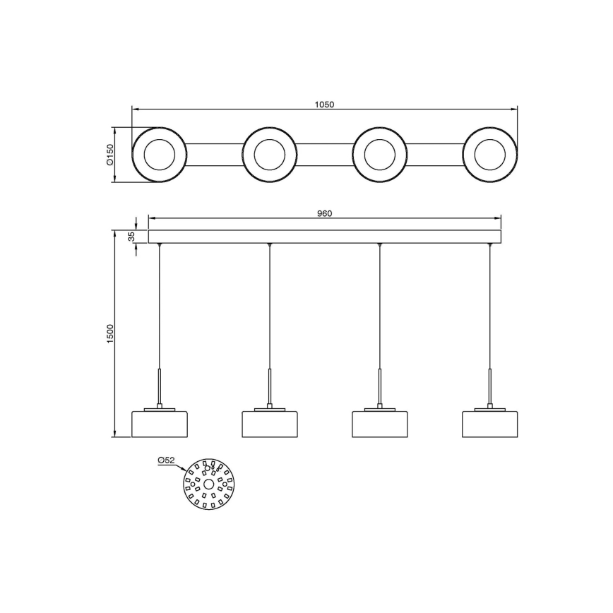 Globo - Lampada a sospensione LED su cavo LED/24W/230V bianco/fumé