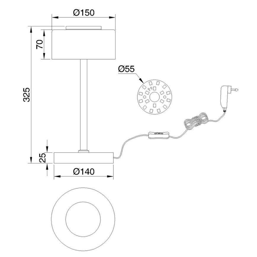 Globo - Lampada da tavolo LED/6W/230V