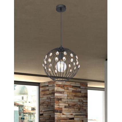 Globo - Lampadario a sospensione con cavo 1xE27/60W/230V Ø 30 cm