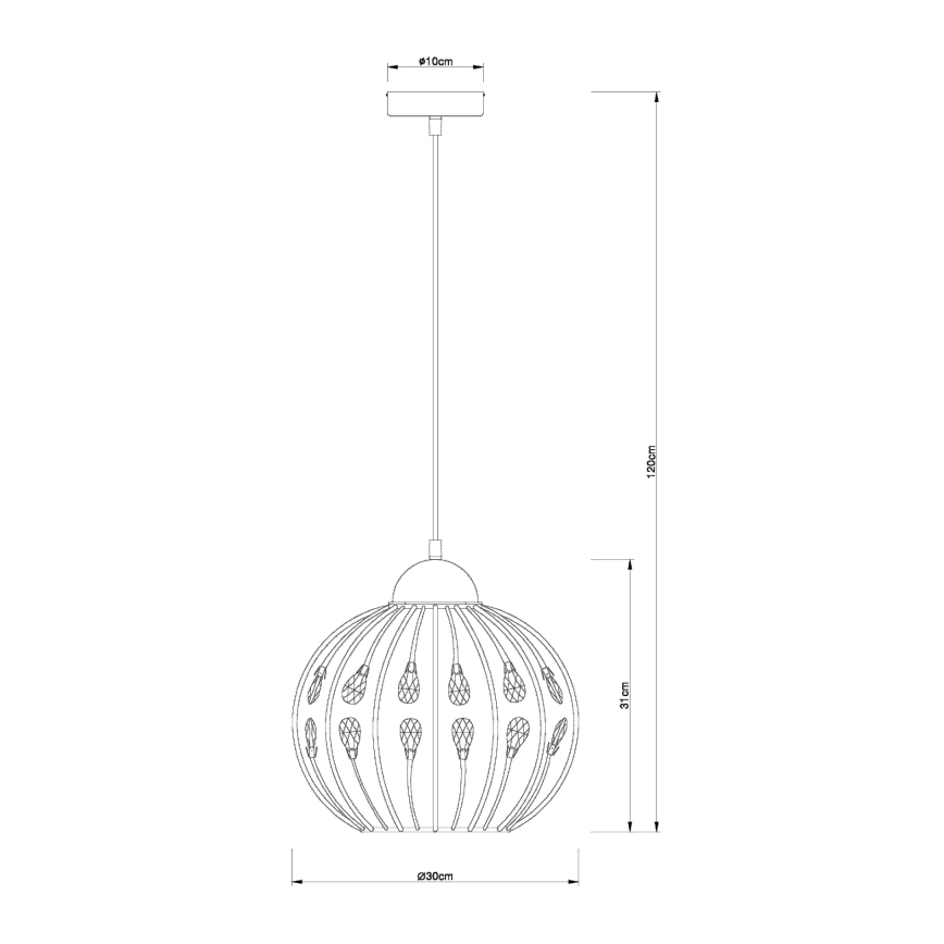 Globo - Lampadario a sospensione con cavo 1xE27/60W/230V Ø 30 cm