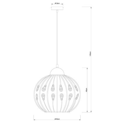 Globo - Lampadario a sospensione su cavo 1xE27/60W/230V Ø 40 cm