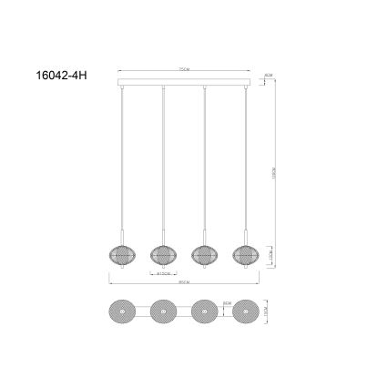 Globo - Lampadario LED a sospensione con filo 4xLED/5,75W/230V 3000/4500/6500K