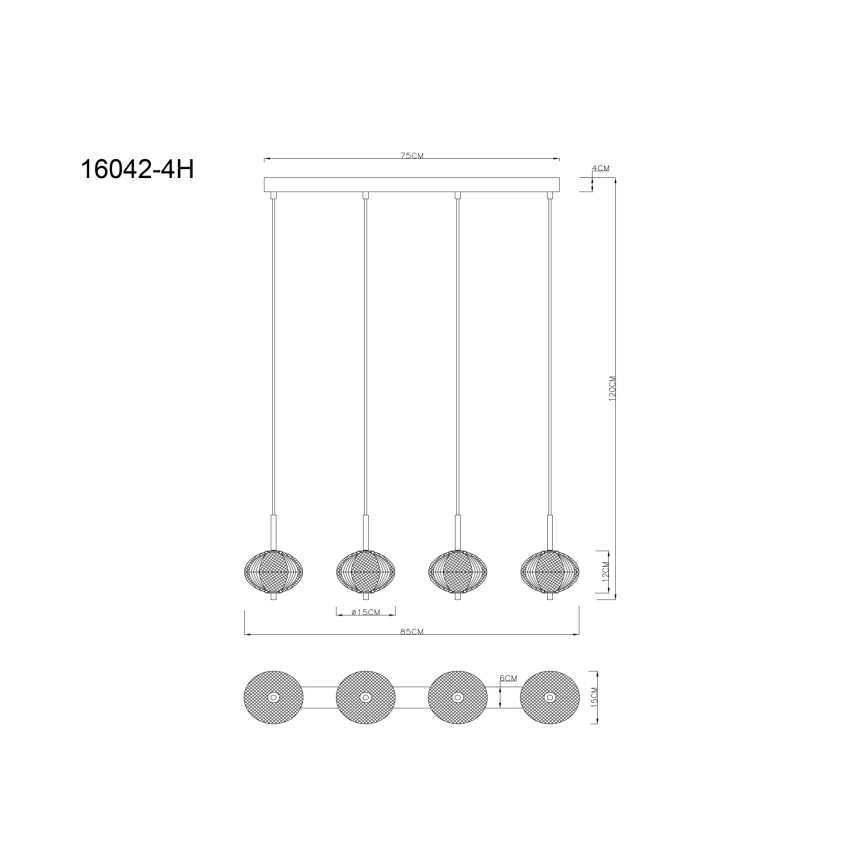 Globo - Lampadario LED a sospensione con filo 4xLED/5,75W/230V 3000/4500/6500K