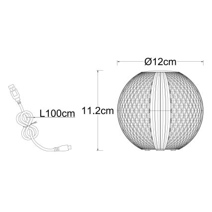 Globo - Lampada da tavolo LED dimmerabile con funzione Touch LED/2W/5V 1200 mAh USB limpido